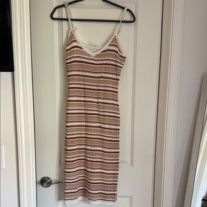 Olive & Oak Multicolor Striped Midi Dress